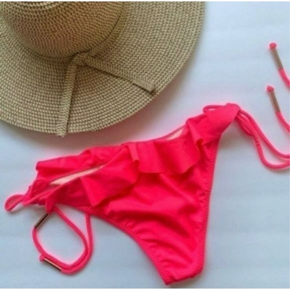 Eberjey So Wild Willow Bikini Bottom Pink Flash Size L - Picture 4 of 8